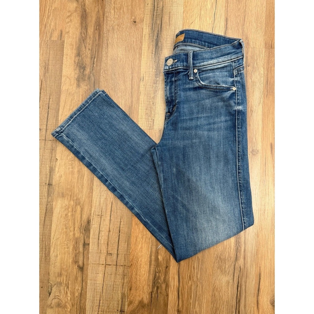 MOTHER Rascal Ankle High Rise Skinny Jeans Distressed Women's 25 Blue